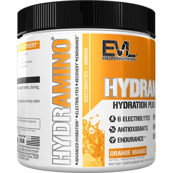 EVL Hydramino 30srv Choose Flavor - 6 Key Electrolytes Drink Mix for Hydration, Endurance & Recovery Online