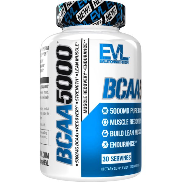 EVL BCAA5000 240ct | 5000mg Branched Chain Amino Acids | Boost Muscle Building + Recovery & Endurance Cheap