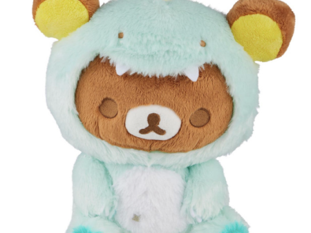 San-X Rilakkuma Original Plays with Dino Series Plush - Pastel Green 轻松熊原创恐龙绿色套装毛绒玩具 Sale