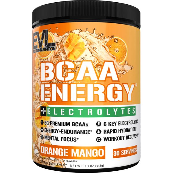 EVL BCAA Energy + Electrolytes Pre-Workout 30srv | 6 Key Electrolytes | Energy + Endurance | CHOOSE FLAVOR Sale