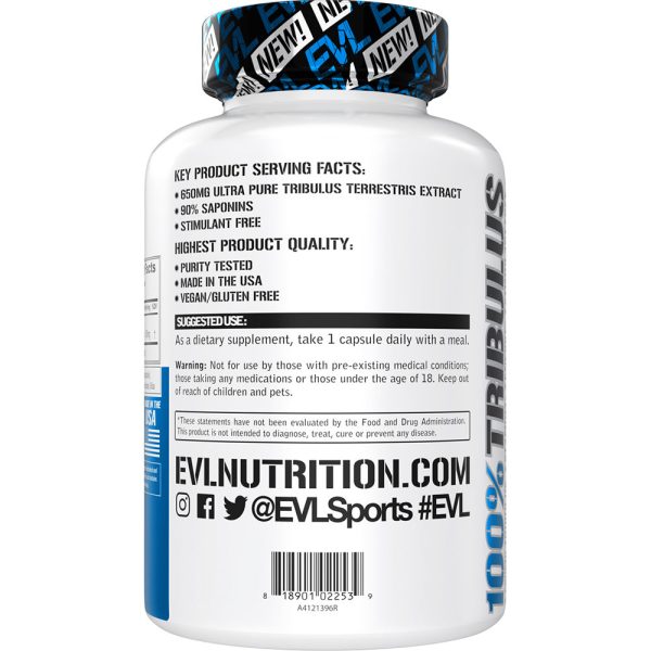 EVL 100% Tribulus: Natural Testosterone, Energy, Stamina & Libido Booster, 60ct. Online now