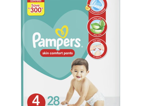 Pampers Pants Diapers Medium Size 4, (28 count) on Sale