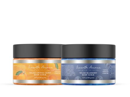 Vegan Orange Burst & Bluberry Body Scrub Duo on Sale