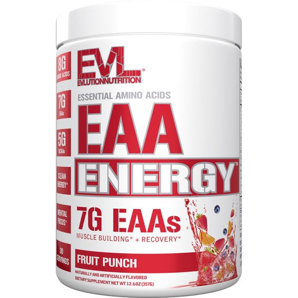 EVL EAA Energy BCAA Clean Energy Muscle Building & Recovery Drink Mix - Choose Flavor 30srv Online now