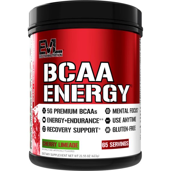 EVL BCAA Energy Cherry Limeade 65srv - Hydrating PreWorkout For Energy, Endurance, & Recovery Sale