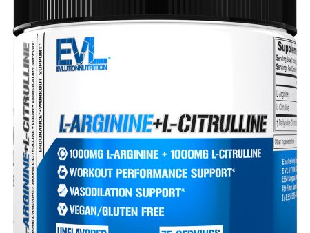 EVL L-Arginine + L-Citrulline: Vegan Performance Enhancing Powerhouse for Vasodilation Online now