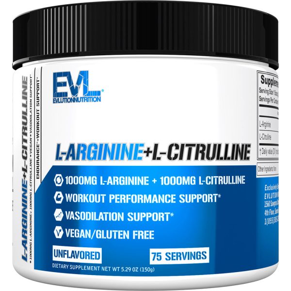 EVL L-Arginine + L-Citrulline: Vegan Performance Enhancing Powerhouse for Vasodilation Online now