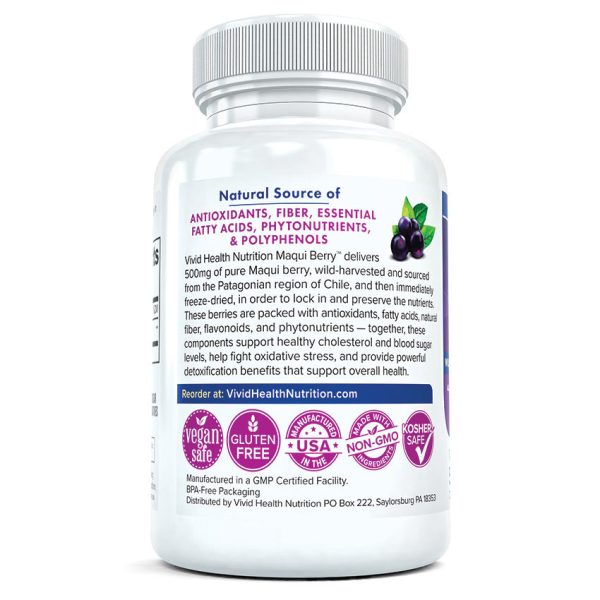 Pure, Natural Maqui Berry: Antioxidant Rich Superfood Supplement for Immune Support, Skin & Eye Health 30 Caps For Cheap