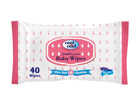 Cool & Cool Baby Wipes Ultra Soft & Gentle  40 Wipes For Discount