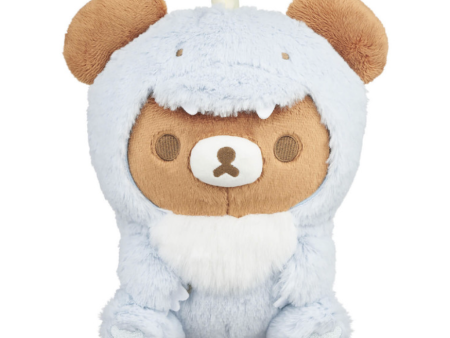 San-X Rilakkuma Chairoikoguma Blue Dinosaur Plush 轻松熊系列淡蓝色茶小熊恐龙套装毛绒玩具 Online Hot Sale