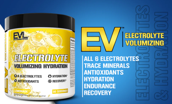 EVL Electrolyte 30srv | The Ultimate Volumizing Hydration Powder with 6 Key Electrolytes, Lemonade Flavor Fashion