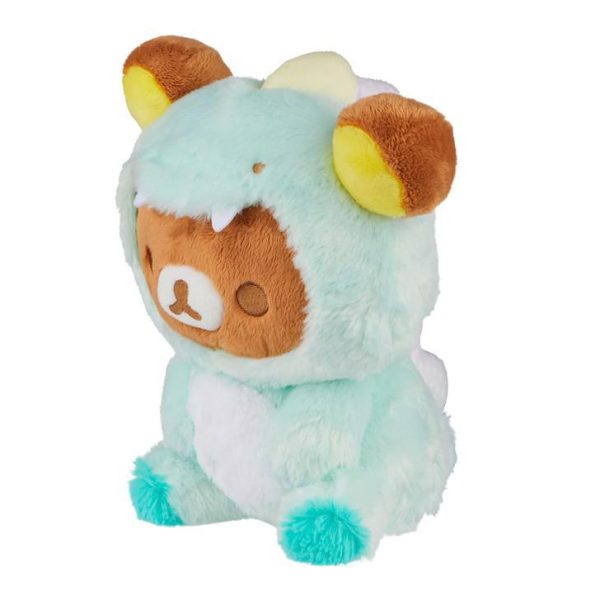 San-X Rilakkuma Original Plays with Dino Series Plush - Pastel Green 轻松熊原创恐龙绿色套装毛绒玩具 Sale