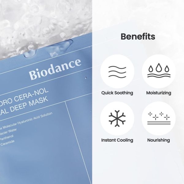 Biodance Hydro Cera-nol Real Deep Mask Sheet Box of 4 贝欧丹斯胶原蛋白补水保湿面膜 4片 Sale