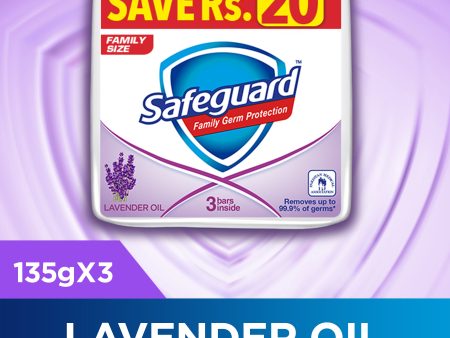 Safeguard Bar Soap Lavender Oil 125gm ( Pack of 3 ) Cheap