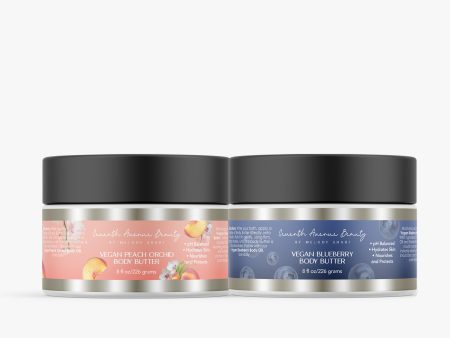 Vegan Peach Orchid + Blueberry Body Butter Duo Hot on Sale