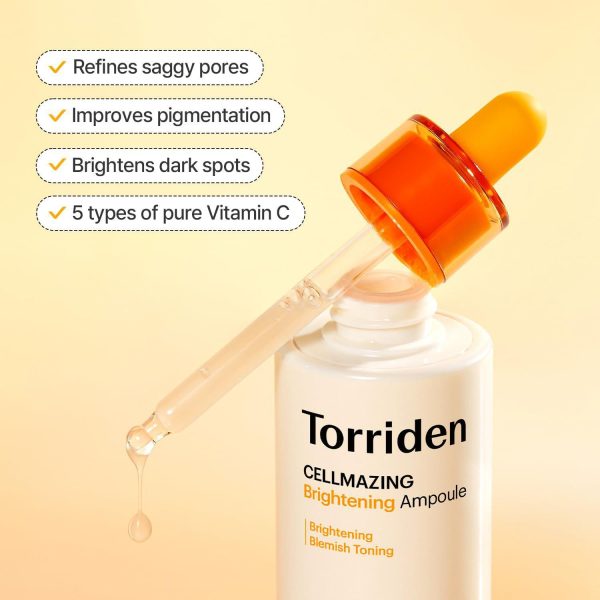 Torriden Cellmazing Vita C Brightening Ampoule 桃瑞丹维他命亮白紧致毛孔精华液 30mL Fashion