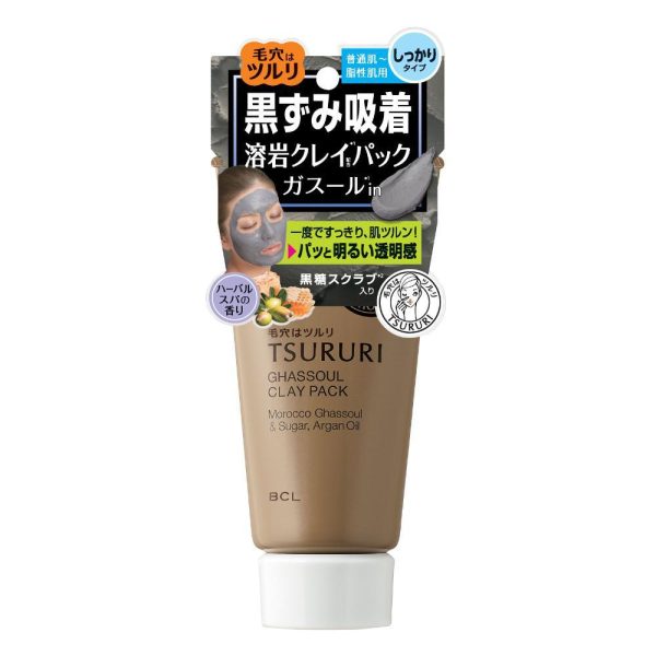 BCL Tsururi Ghassoul Facial Pack 碧芯珞日本矿物泥黑糖磨砂去黑头面膜 150g Sale