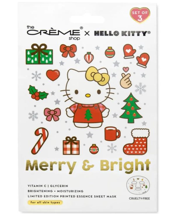 The Creme Shop X Sanrio Holiday 2023 Merry & Bright Printed Essence Sheet Mask 三丽鸥联名圣诞节印花精华面膜 3pcs Online