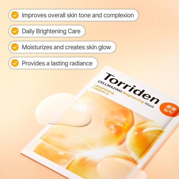 Torriden Cellmazing Vita C Brightening Mask 桃瑞丹玻尿酸5D补水保湿维C精华面膜 1pc Discount