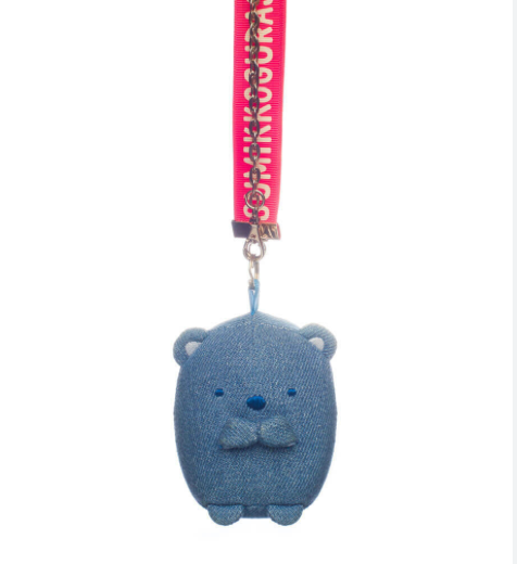 San-X Denim Shirokuma Keychain 原创白熊牛仔布 4 英寸毛绒钥匙扣 Cheap