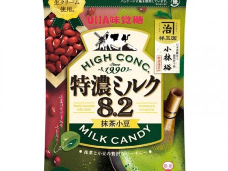 UHA Tokuno Milk 8.2 High Concentrated Uji Matcha Red Bean Milk Candy 北海道牛奶糖抹茶紅豆味 67g For Sale