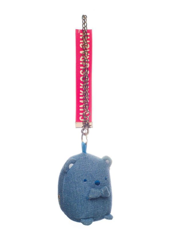 San-X Denim Shirokuma Keychain 原创白熊牛仔布 4 英寸毛绒钥匙扣 Cheap